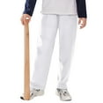 thumbnail image 1 of ZHOGXU Big Boys Dress Pants Elastic Waist Solid Color Straightfit Comfortable Formal Trousers For School And Party Everyday Wear White 9-11 Years, 1 of 4