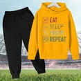 thumbnail image 1 of ZHOGXU Big Boys Girls Outfits 2 Piece Long Sleeve Letter Print Hoodies And Sweatpants Fashion Comfortable Sets For Casual Wear And Outdoor Activities Yellow 11-12 Years, 1 of 3