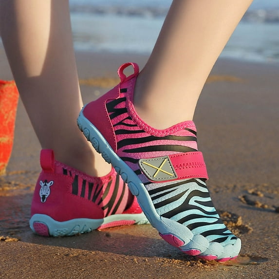 ZHOGXU Big Boys Girls Sneakers Flat Sole Non Slip Print Breathable Comfortable Lightweight Sports Shoes For Outdoor Activities Pink 10-10.5 Years