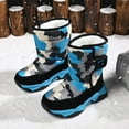 thumbnail image 1 of ZHOGXU Big Girls Boys Boots Thick Heel Soft Sole Non Slip Camouflage Print Plush Warm Comfortable Fashion Shoes For Outdoor Activities Sky Blue 12.5-13 Years, 1 of 7