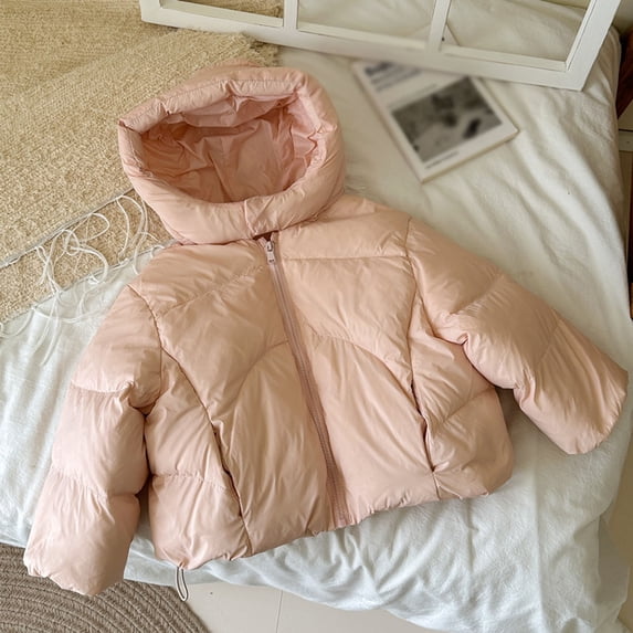 ZHOGXU Big Girls Boys Hooded Jacket With Pocket Long Sleeve Zip Up Solid Color Warm Lightweight Comfortable Coat For Fall Winter Daily Wear Red 7-8 Years