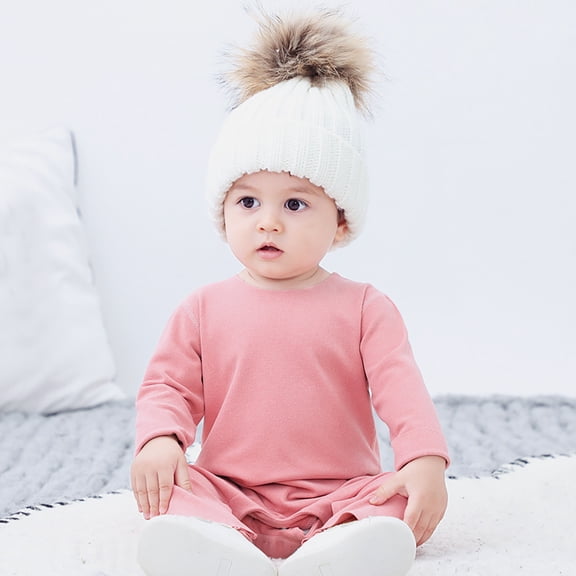 ZHOGXU Big Girls Boys Jumpsuit Long Sleeve Round Neck Solid Color Comfortable Breathable Romper Bodysuit For Casual Daily Wear Pink 0-3 Months