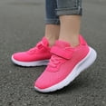 thumbnail image 1 of ZHOGXU Big Girls Boys Sneakers Soft Sole Non Mesh Solid Color Comfortable Breathable Casual Sports Shoes For Outdoor Activities Hot Pink 6-7 Years, 1 of 9