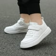thumbnail image 1 of ZHOGXU Big Girls Boys Sneakers Soft Sole Non Slip Mesh Solid Color Lace Up Comfortable Breathable Casual Sports Shoes For Outdoor Activities White 14-14.5 Years, 1 of 9