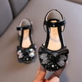 thumbnail image 1 of ZHOGXU Big Girls Dance Shoes Flat Sole Soft Sole Non Bow Pearl Sequins Design Comfortable Fashion Performance Shoes Black 11-11.5 Years, 1 of 6