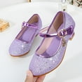 thumbnail image 1 of ZHOGXU Big Girls Dance Shoes Soft Sole Non Sequins Design Snap Closure Comfortable Fashion Performance Shoes Purple 4-4.5 Years, 1 of 5