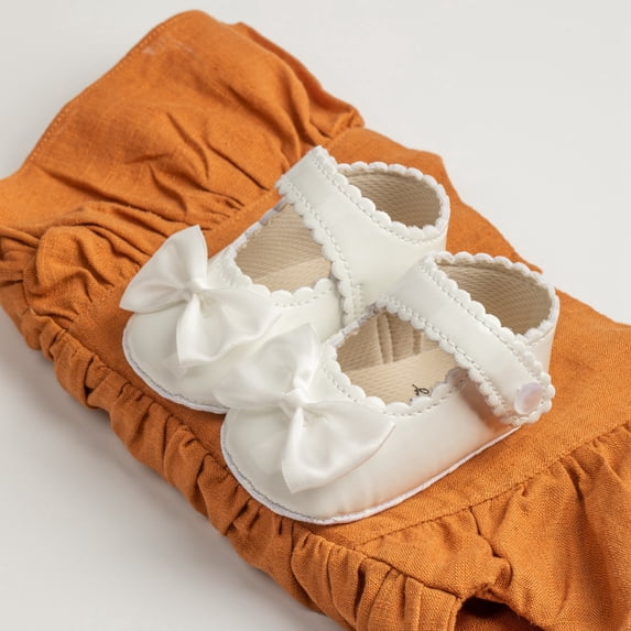 ZHOGXU Big Girls Shoes Flat Sole Soft Sole Bowknot Solid Color Non Slip Comfortable Fashion Shoes For Casual Daily Wear White 12-18 Months