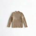 thumbnail image 1 of ZHOGXU Big Girls Sweater Long Sleeved Turtleneck Ribbed Solid Color Knit Soft Stretch Comfortable Top For Casual Daily Wear Khaki 3-4 Years, 1 of 9