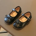 thumbnail image 1 of ZHOGXU Big Kids Girls Boots Cute Non Slip Flat Sole Soft Bottom Solid Color Bow Buckle Casual Comfortable Shoes For Daily Wear Black 26, 1 of 7