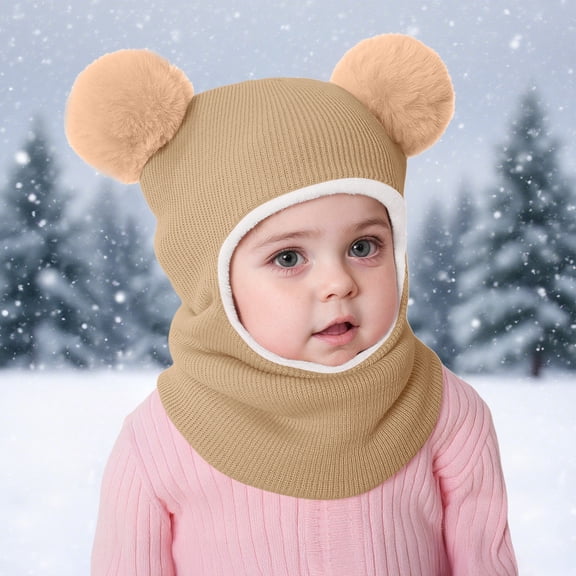 ZHOGXU Big Kids Girls Boys Knitted Hat Solid Color Warm Comfortable Fashion Winter Caps For Cold Weather Outdoor Activities Khaki One Size