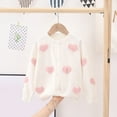 thumbnail image 1 of ZHOGXU Big Kids Girls Cardigan Long Sleeve Knit Open Front Buttons Love Heart Print Warm Comfortable Sweater Top For Daily Wear White 6-7 Years, 1 of 3