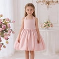 thumbnail image 1 of ZHOGXU Big Kids Girls Dress Sleeveless Halter Neck Solid Color Lace Up Comfortable Stylish Tutu Dresses For Holiday Celebration Formal Party Pink 7-8 Years, 1 of 9