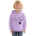 thumbnail image 1 of ZHOGXU Big Kids Girls Hoodies Long Sleeve Cartoon Print Fashionable Loose Fit Sweatshirt For Casual Daily Wear Purple 6-7 Years, 1 of 3