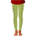 thumbnail image 1 of ZHOGXU Big Kids Girls Leggings High Waist Cute Cat Printed Slim Fit Comfortable Stretch Pants Trousers For Daily Wear Green 5-6 Years, 1 of 5