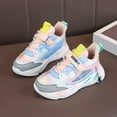 thumbnail image 1 of ZHOGXU Big Kids Girls Sneakers Soft Sole Non Slip Color Block Lace Up Breathable Comfortable Lightweight Sports Shoes For Casual Daily Wear Pink 28, 1 of 9