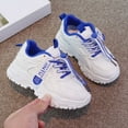 thumbnail image 1 of ZHOGXU Big Kids Girls Sneakers Soft Sole Non Slip Lace Up Mesh Comfortable Breathable Stylish Sports Shoes For Outdoor Activities Blue 4.5-5 Years, 1 of 7