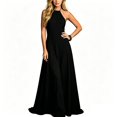 thumbnail image 1 of ZHOGXU Boho Wedding Guest Dresses For Women Sleeveless Halter Maxi Dress Elegant Formal Cocktail Dress,Black,XXL, 1 of 3