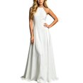 thumbnail image 1 of ZHOGXU Boho Wedding Guest Dresses For Women Sleeveless Halter Maxi Dress Elegant Summer Cocktail Dress,White,XS, 1 of 4