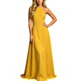 thumbnail image 1 of ZHOGXU Boho Wedding Guest Dresses For Women Sleeveless Halter Maxi Dress Elegant Summer Cocktail Dress,Yellow,XL, 1 of 4