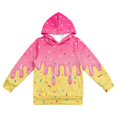 thumbnail image 1 of ZHOGXU Boys Girls Dripping Ice Cream Print Hoodie Long Sleeve Pullover Sweatshirt Kids Casual Classic Tops,6-7 Years, 1 of 7