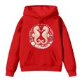 thumbnail image 1 of ZHOGXU Boys Girls Seahorse Pearl Seashell Ocean Graphic Pullover Hoodie Long Sleeve Casual Sweatshirt Top With Pocket For Kids Youth Streetwear,Red,3-4 Years, 1 of 4