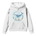 thumbnail image 1 of ZHOGXU Boys Girls Whale Wave Seashell Ocean Graphic Pullover Hoodie Long Sleeve Warm Sweatshirt Top With Pocket For Kids Youth Outdoor Daily Wear,White,8-9 Years, 1 of 4