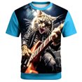 thumbnail image 1 of ZHOGXU Boys Music Festival Graphic Tee Short Sleeve O Neck Summer Top For Kids Party Stage Breathable,Outdoor Play,Blue,11-12 Years, 1 of 4