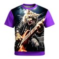 thumbnail image 1 of ZHOGXU Boys Music Festival Graphic Tee Short Sleeve O Neck Summer Top For Kids Party Stage Fashion Soft,Travel Vacation,Purple,14-15 Years, 1 of 4