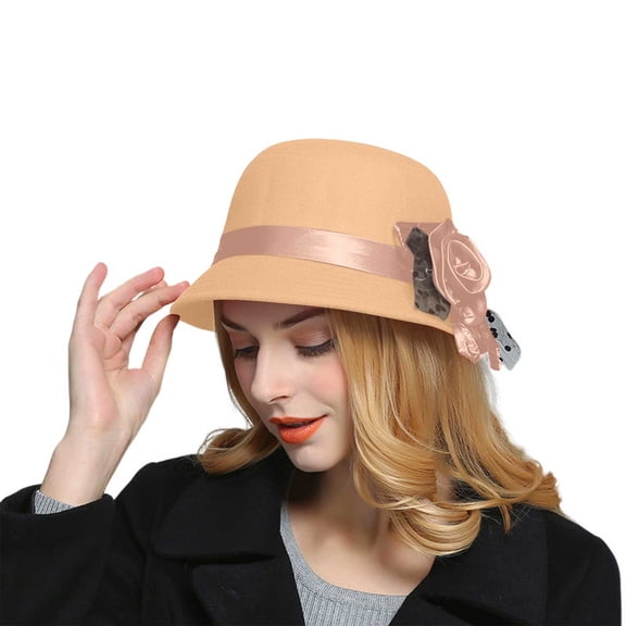 ZHOGXU Bucket Hat For Women Solid Color Wide Brim Floral Design Comfortable Fashion Caps For Outdoor Sports And Casual Daily Wear Beige One Size