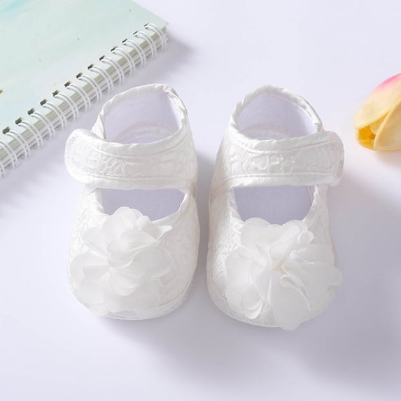 ZHOGXU Children Baby Girls Shoes Non Slip Flat Sole Bow Design Hook Loop Comfortable Breathable Walking Shoes For Casual Daily Wear,Clear,0-3 Months