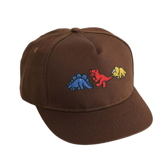 ZHOGXU Children Baseball Hat Summer Dinosaurs Embroidery Wide Brim Sun Protection Caps For Spring Summer Outdoor Daily Wear,Coffee,One Size