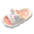 thumbnail image 1 of ZHOGXU Children Boys And Girls Slippers Indoor And Outdoor Anti Slip Cute Cartoon Small And Medium Sized Home Bathing Slippers,White,6-7 Years, 1 of 7