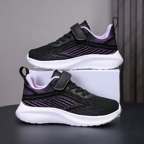 ZHOGXU Children Boys Girls Fashion Sneakers Comfortable Breathable Lightweight Soft Soled Slip On Outdoor Sports Shoes,Black,5-6 Years