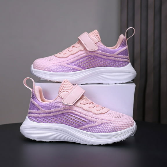 ZHOGXU Children Boys Girls Fashion Sneakers Comfortable Breathable Lightweight Soft Soled Slip On Outdoor Sports Shoes,Pink,6-7 Years