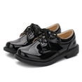 thumbnail image 1 of ZHOGXU Children Boys Shoes Non Slip Thick Bottom Solid Color Comfortable Dress Shoes For Stage Performance,Black,8-9 Years, 1 of 9