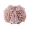 thumbnail image 1 of ZHOGXU Children Girl Tutu Dress Summer Solid Color Bow Mesh Skirt For Summer Casual Daily Wear，Khaki，3-4 Years, 1 of 8