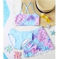 thumbnail image 1 of ZHOGXU Children Girls Bkinini Sets Sleeveless Suspenders Floral Print Top And Shorts Skirt Comfortable 3 Piece Swimsuit For Pool Beach,Light Blue,11-12 Years, 1 of 7