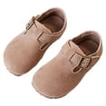 thumbnail image 1 of ZHOGXU Children Girls Sandals With Adjustable Straps Soft Sole Closed Toe Comfortable Fashion Leather Shoes For Everyday Wear,Khaki,32, 1 of 5