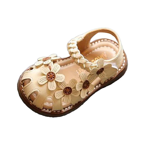 ZHOGXU Children Girls Sandals With Adjustable Straps Soft Sole Closed Toe On Comfortable Breathable Shoes For Everyday Wear,White,3-6 Months