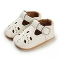 thumbnail image 1 of ZHOGXU Children Boys Girls Summer Shoes Flat Bottom Non Hollow Out Solid Color Comfortable Breathable Shoes For Casual Daily Wear,White,6-12 Months, 1 of 9