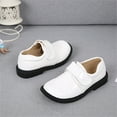 thumbnail image 1 of ZHOGXU Children Kids Boys Shoes Non Slip Thick Bottom Solid Color Comfortable Elegant Dress Shoes For Stage Performance,White,13.5-14 Years, 1 of 9