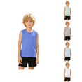 thumbnail image 1 of ZHOGXU Children Kids Boys Tank Top Sleeveless Round Neck Solid Color Summer Breathable Loose Fit Sport Tee Top For Outdoor Activities,Blue,8-9 Years, 1 of 6