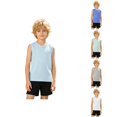 thumbnail image 1 of ZHOGXU Children Kids Boys Tank Top Sleeveless Round Neck Solid Color Summer Breathable Loose Fit Sport Tee Top For Outdoor Activities,Sky Blue,9-10 Years, 1 of 7