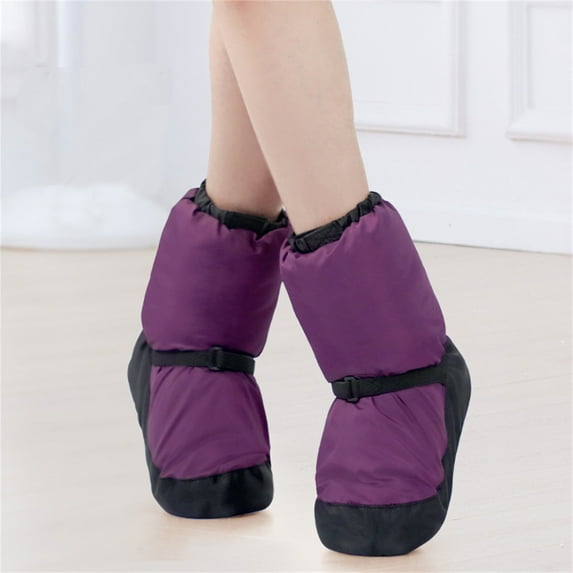 ZHOGXU Children Kids Girls Ballet Sneakers Non Slip Soft Soled Solid Color Warm Fashion Comfortable Dance Shoes For Practice Indoor Outdoor Daily Wear,Purple,11-12 Years