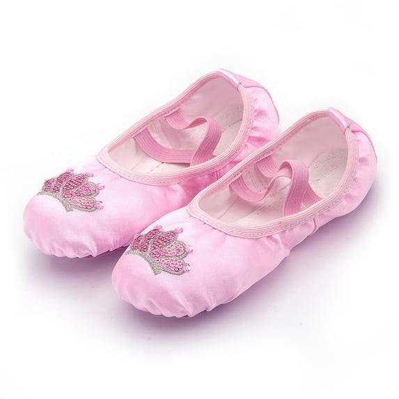 ZHOGXU Children Kids Girls Dance Shoes Non Slip Soft Sole Comfortable Breathable Ballet Yoga Shoes For Performance Indoor Wear,Pink,2-2.5 Years