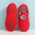 thumbnail image 1 of ZHOGXU Children Kids Girls Dance Shoes Non Soft Sole Solid Color Comfortable Breathable Ballet Yoga Shoes For Performance Indoor Wear,Red,3.5-4 Years, 1 of 4