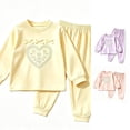 thumbnail image 1 of ZHOGXU Children Kids Girls Outfits Long Sleeve Round Neck Cartoon Print Tops And Pants Comfortable Breathable Sets For Home Wear,4-5 Years, 1 of 4