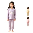 thumbnail image 1 of ZHOGXU Children Kids Girls Outfits Long Sleeve Round Neck Cartoon Print Tops And Pants Comfortable Breathable Sets For Home Wear,4-5 Years, 1 of 4
