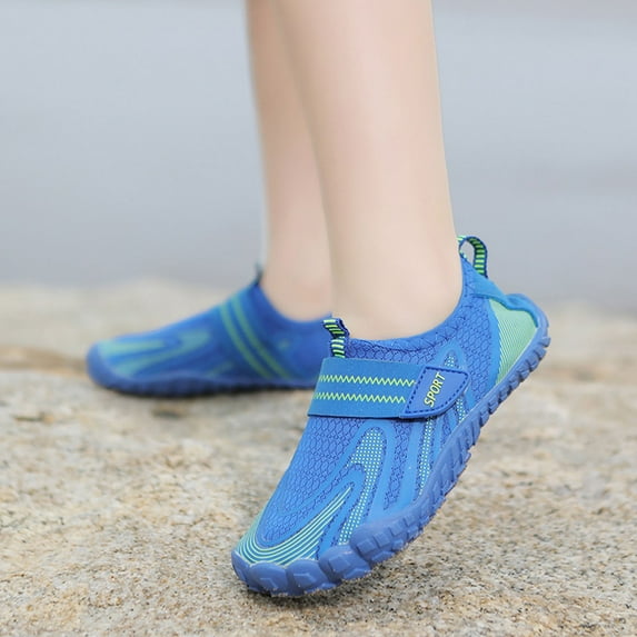 ZHOGXU Children Kids Girls Shoes Non Slip Soft Sole Comfortable Breathable Water Park Shoes For Beach And Swimming Activities,Blue,10.5-11 Years