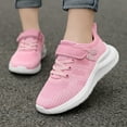 thumbnail image 1 of ZHOGXU Children Kids Girls Sneakers Non Flat Sole Color Block Lace Up Mesh Fashion Comfortable Running Shoes For Outdoor Activities,Pink,7-8 Years, 1 of 9